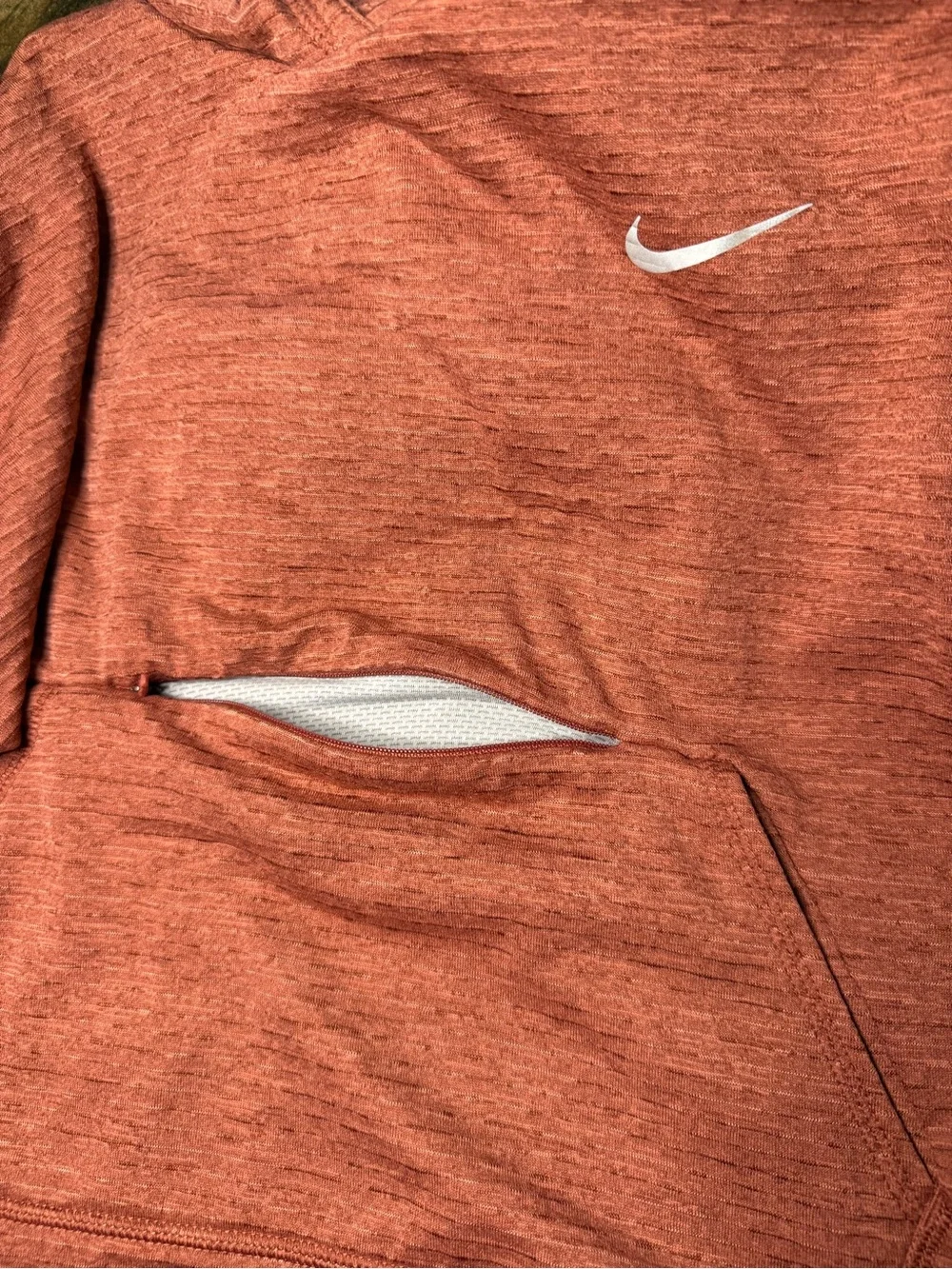Nike Running Dri-FIT Heathered Mauve Hooded Pullover Sweatshirt Women’s Small